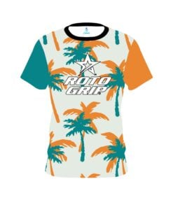 Roto Grip Teal Orange Palm Trees CoolWick Bowling Jersey