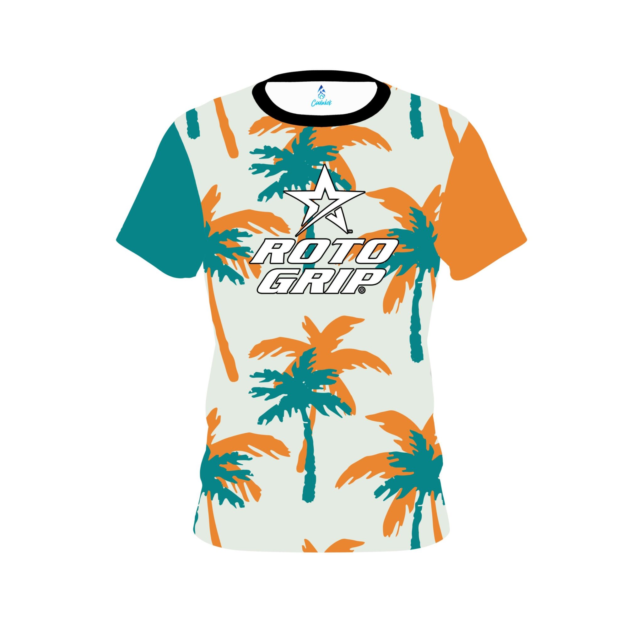 Roto Grip Teal Orange Palm Trees CoolWick Bowling Jersey