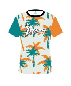 Track Teal Orange Palm Trees CoolWick Bowling Jersey
