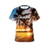 900 Global Sunset Palm Trees CoolWick Bowling Jersey