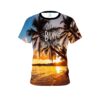 Big Bowling Sunset Palm Trees CoolWick Bowling Jersey