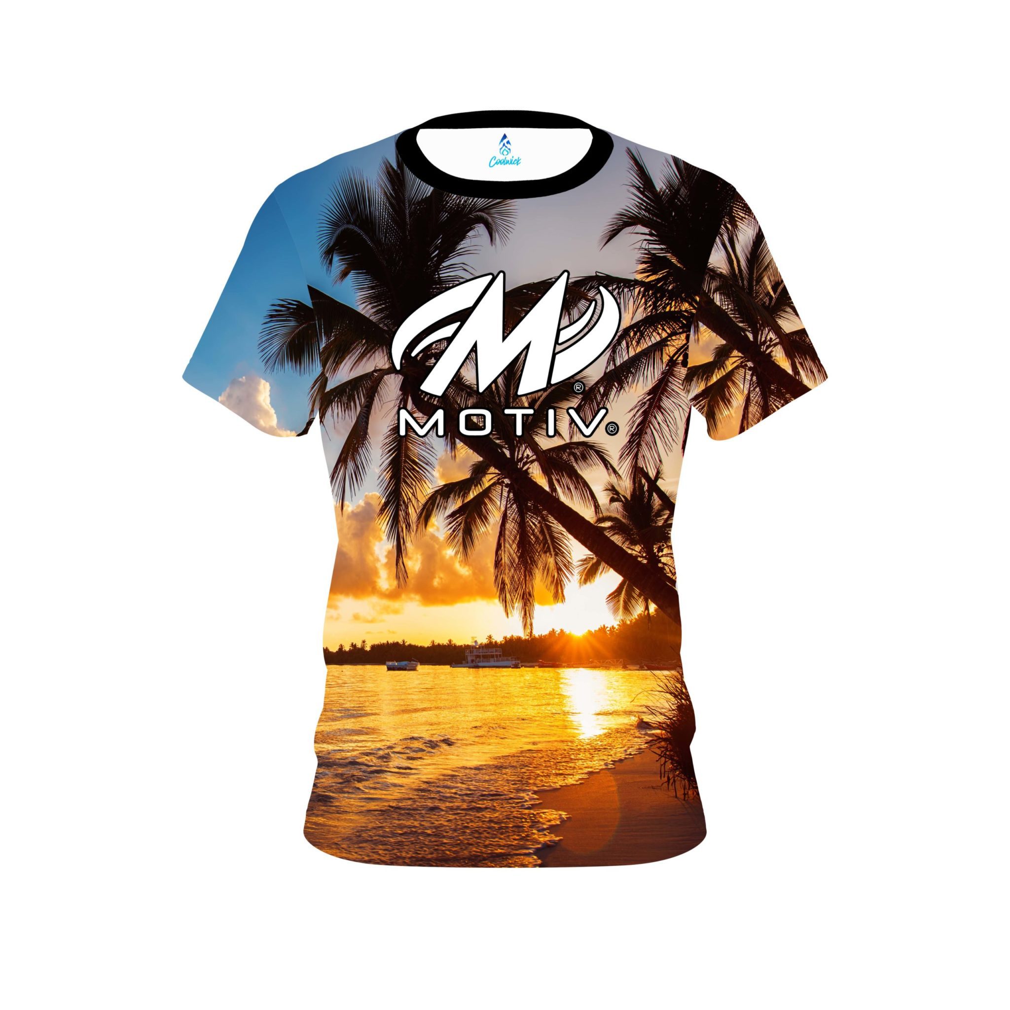 Motiv Sunset Palm Trees CoolWick Bowling Jersey