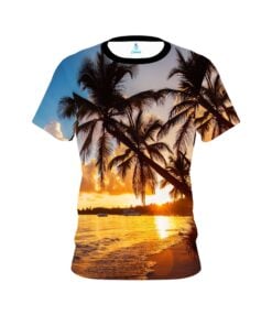 Plain Sunset Palm Trees CoolWick Bowling Jersey