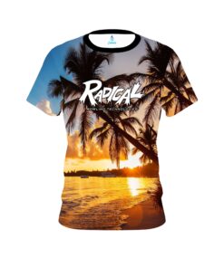 Radical Sunset Palm Trees CoolWick Bowling Jersey