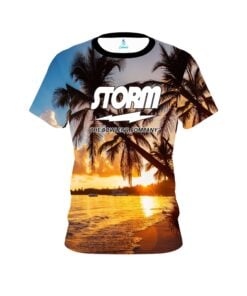 Storm Sunset Palm Trees CoolWick Bowling Jersey