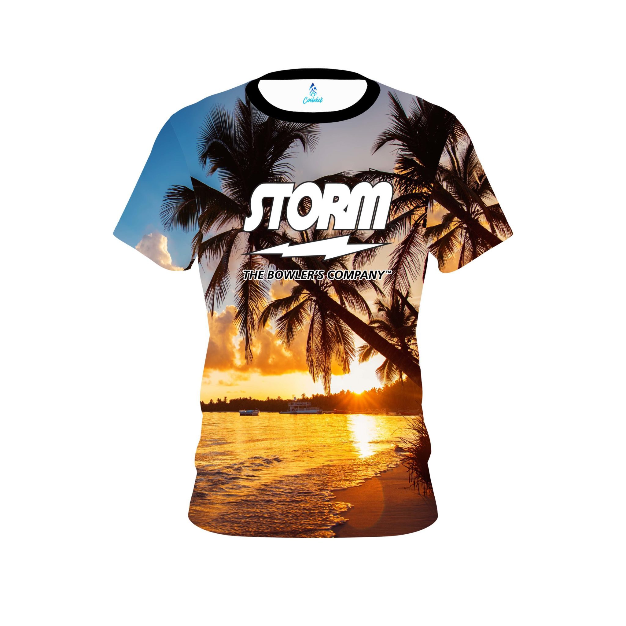 Storm Sunset Palm Trees CoolWick Bowling Jersey
