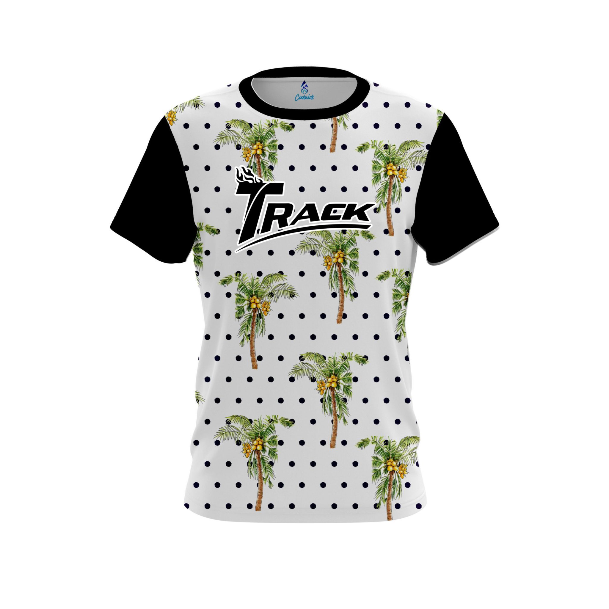 Track Polka Dots Palm Trees CoolWick Bowling Jersey