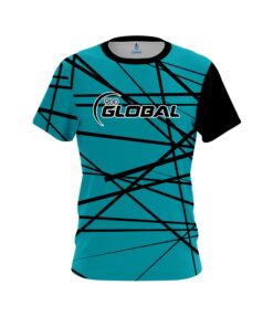 900 Global Distracted Teal Green CoolWick Bowling Jersey
