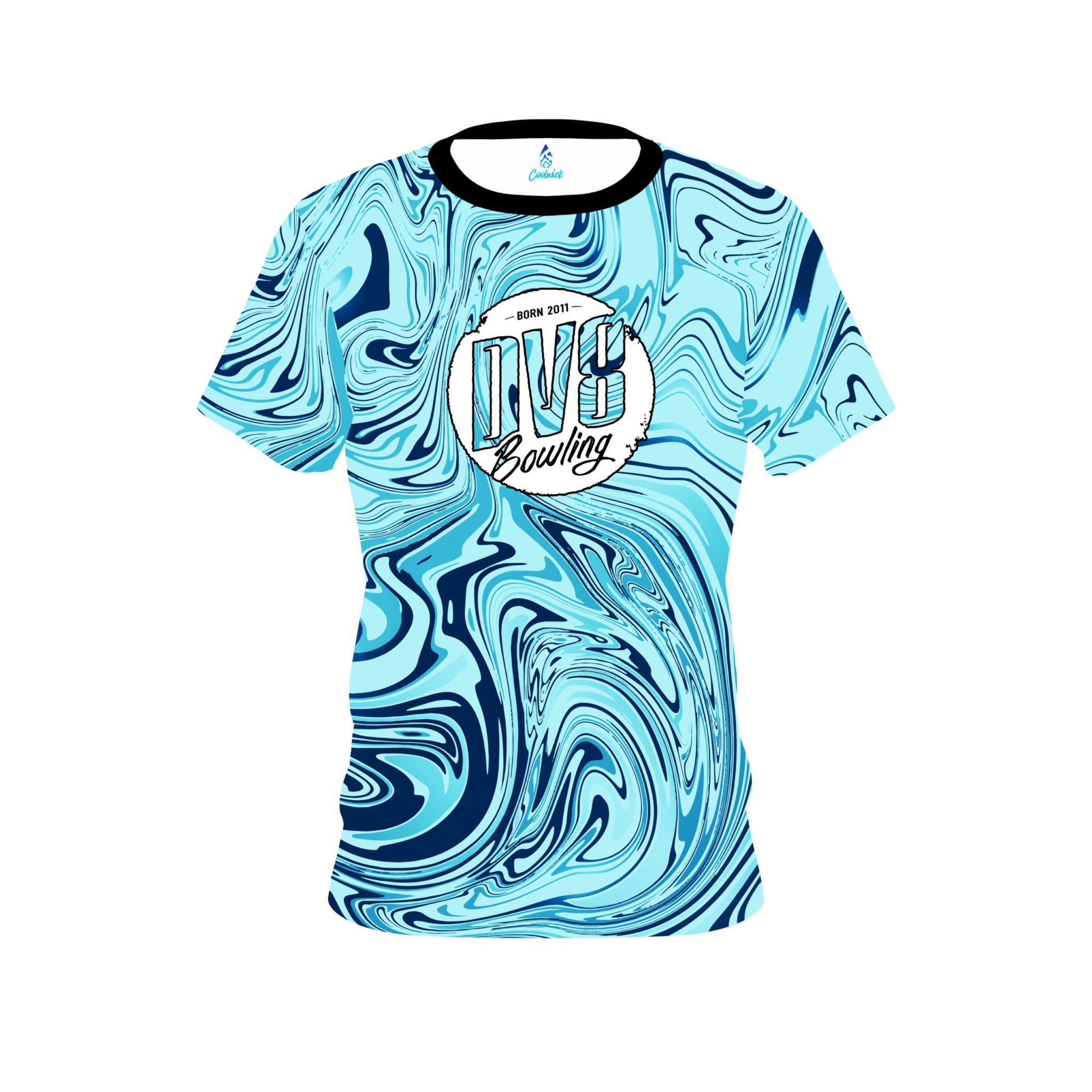 DV8 Blue Hallucinate CoolWick Bowling Jersey