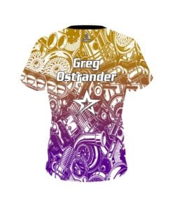 Alternative view of Greg Ostrander Gold Purple Auto Parts CoolWick Bowling Jersey