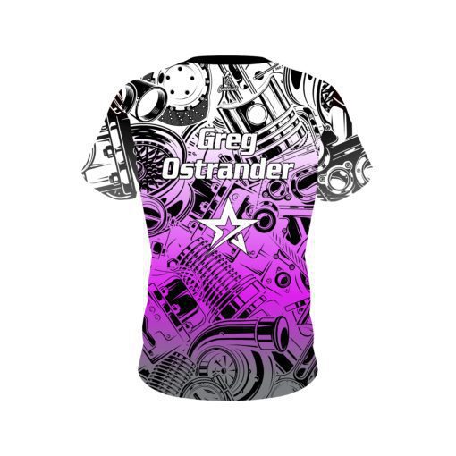 Greg Ostrander Purple Auto Parts CoolWick Bowling Jersey - Image 2