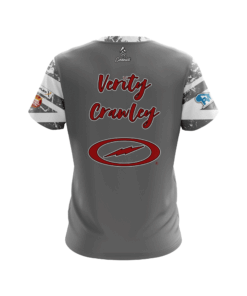 Alternative view of Verity Crawley Grey White Flag Replica CoolWick Bowling Jersey