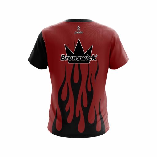 Brunswick Red Brick Flaming Coolwick Bowling Jersey - Image 2