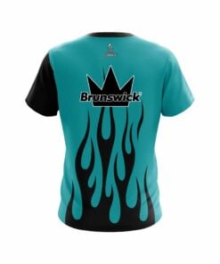Alternative view of Brunswick Cyan Flaming Coolwick Bowling Jersey