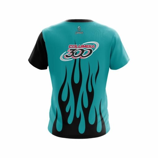 Columbia 300 Cyan Flaming CoolWick Bowling Jersey - Image 2
