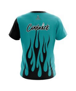 Alternative view of Signature Cyan Flaming CoolWick Bowling Jersey