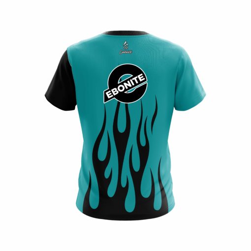 Ebonite Cyan Flaming CoolWick Bowling Jersey - Image 2