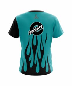 Alternative view of Ebonite Cyan Flaming CoolWick Bowling Jersey