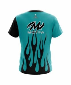 Alternative view of Motiv Cyan Flaming CoolWick Bowling Jersey