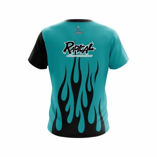 Radical Cyan Flaming CoolWick Bowling Jersey - Image 2