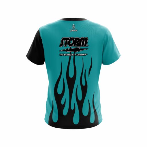 Storm Cyan Flaming CoolWick Bowling Jersey - Image 2