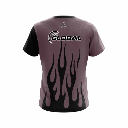 900 Global Eggplant Flaming CoolWick Bowling Jersey - Image 2