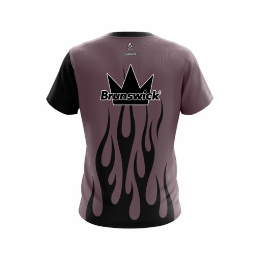 Brunswick Eggplant Flaming Coolwick Bowling Jersey - Image 2