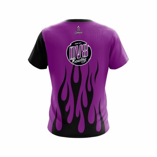 DV8 Purple Flaming CoolWick Bowling Jersey - Image 2
