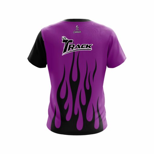 Track Purple Flaming CoolWick Bowling Jersey - Image 2
