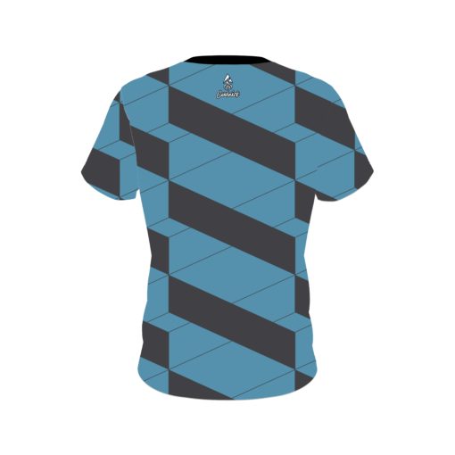 Plain Blue Slanted CoolWick Bowling Jersey - Image 2