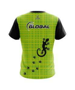 Alternative view of 900 Global Lime Plaid Gecko CoolWick Bowling Jersey