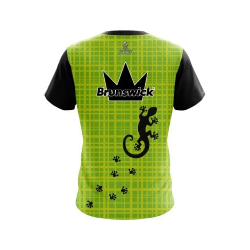 Brunswick Lime Plaid Gecko Coolwick Bowling Jersey - Image 2