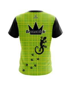 Alternative view of Brunswick Lime Plaid Gecko Coolwick Bowling Jersey