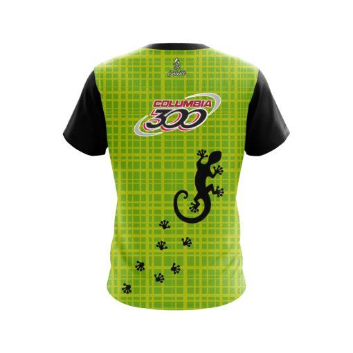 Columbia 300 Lime Plaid Gecko CoolWick Bowling Jersey - Image 2