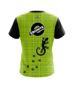 Alternative view of Ebonite Lime Plaid Gecko CoolWick Bowling Jersey