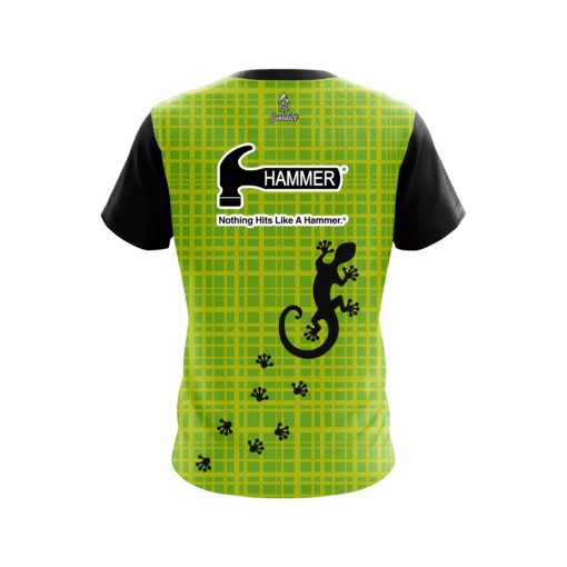 Hammer Lime Plaid Gecko CoolWick Bowling Jersey - Image 2