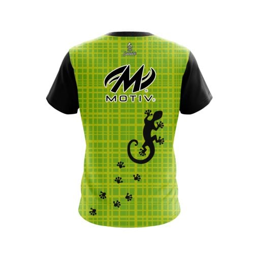 Motiv Lime Plaid Gecko CoolWick Bowling Jersey - Image 2