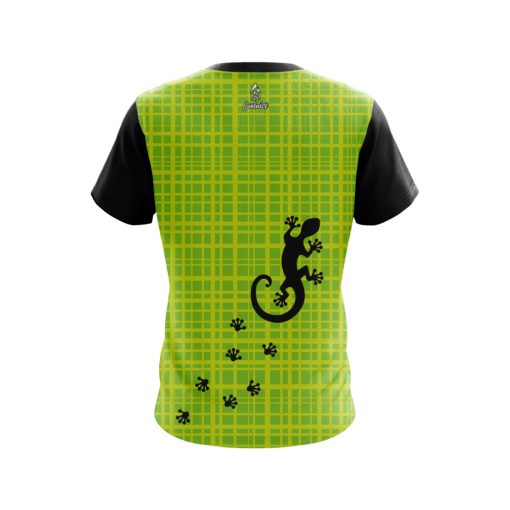 Plain Lime Plaid Gecko CoolWick Bowling Jersey - Image 2
