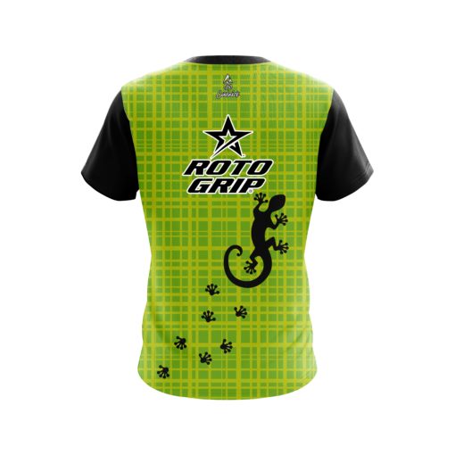 Roto Grip Lime Plaid Gecko CoolWick Bowling Jersey - Image 2