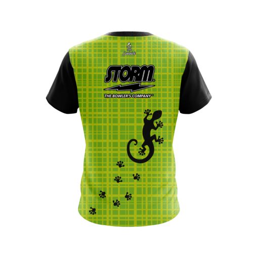 Storm Lime Plaid Gecko CoolWick Bowling Jersey - Image 2