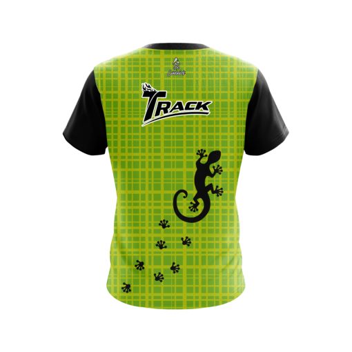 Track Lime Plaid Gecko CoolWick Bowling Jersey - Image 2