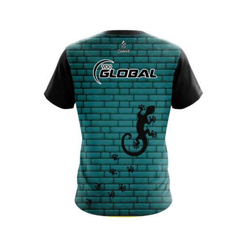 900 Global Turq Bricks Gecko CoolWick Bowling Jersey - Image 2