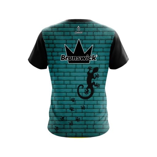 Brunswick Turq Bricks Gecko Coolwick Bowling Jersey - Image 2