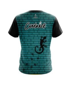 Alternative view of Signature Turq Bricks Gecko CoolWick Bowling Jersey