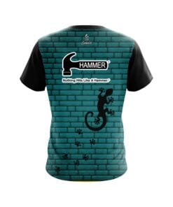 Alternative view of Hammer Turq Bricks Gecko CoolWick Bowling Jersey