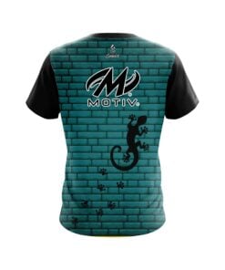 Alternative view of Motiv Turq Bricks Gecko CoolWick Bowling Jersey
