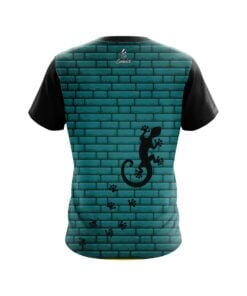 Alternative view of Plain Turq Bricks Gecko CoolWick Bowling Jersey