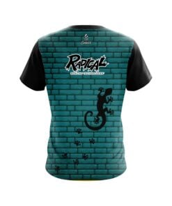 Alternative view of Radical Turq Bricks Gecko CoolWick Bowling Jersey