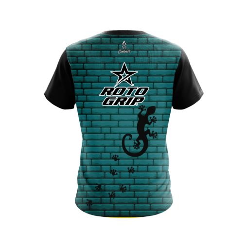 Roto Grip Turq Bricks Gecko CoolWick Bowling Jersey - Image 2