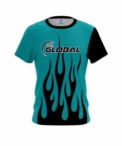 900 Global Cyan Flaming CoolWick Bowling Jersey